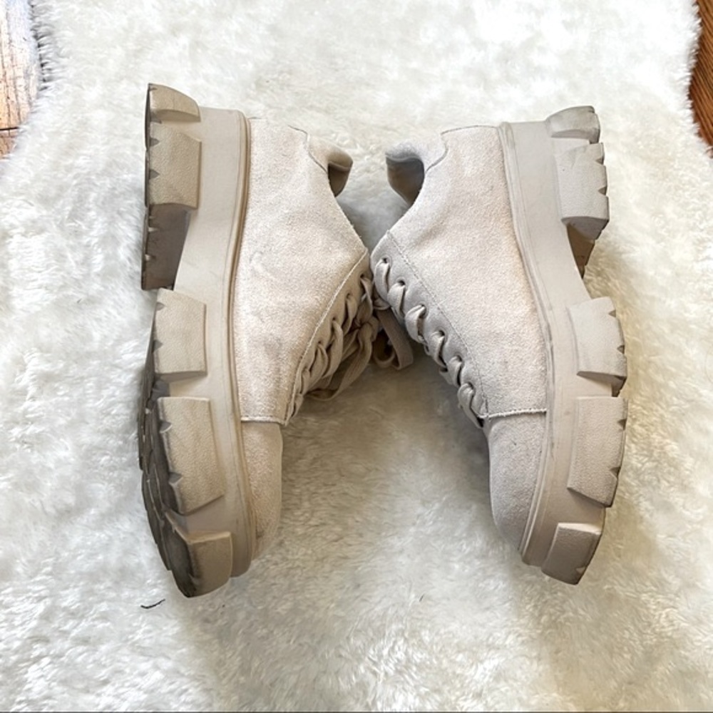 Steve Madden Michigan Chunky Platform Suede Leather Sneakers Sz 10 - Picture 10 of 11